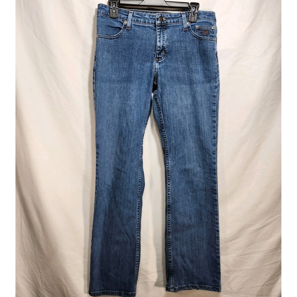 Harley Davidson Womens Size 6 Regular Dark Wash Denim Blue Jeans